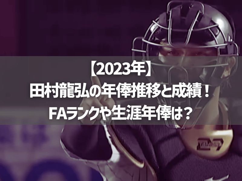 【2023年】田村龍弘の年俸推移と成績！FAランクや生涯年俸は？