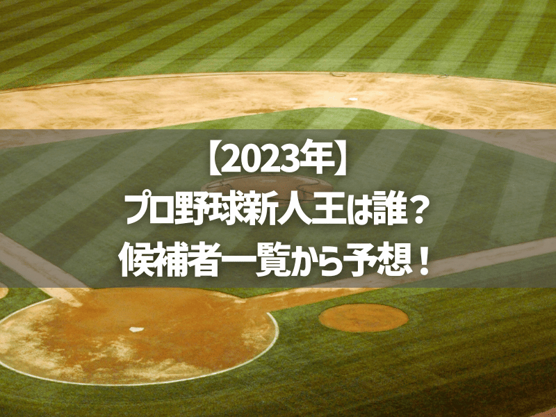 【2023年】プロ野球新人王は誰？候補者一覧から予想！