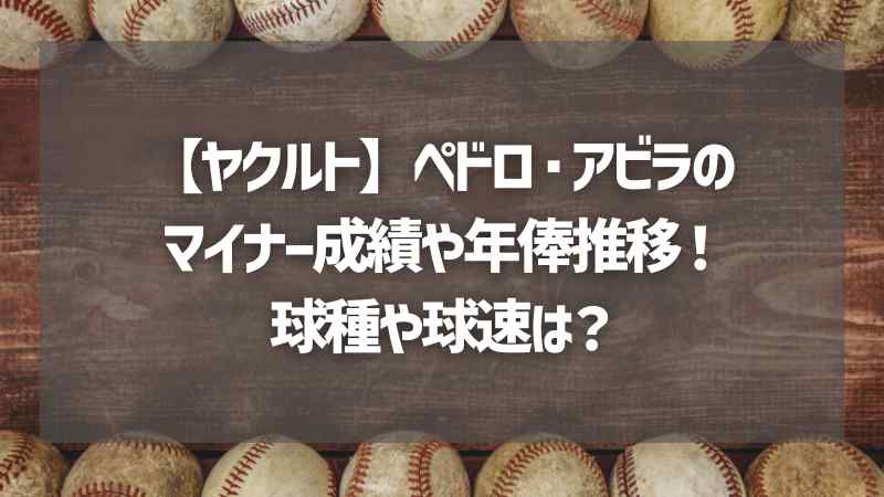 【ヤクルト】ペドロ・アビラのマイナー成績や年俸推移！球種や球速は？